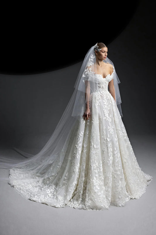 Vintage Lace Ball Gown Wedding Dress Bespoke Corset Design Elegant Vestido de Novia - HER SHOP