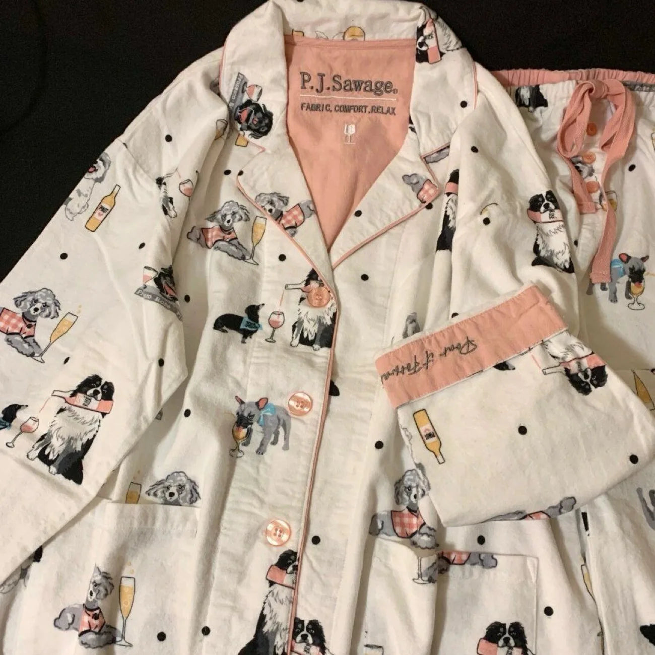 Women’s Cotton Cartoon Pajama Set – Long Sleeve Ankle-Length Pants Autumn Winter Homewear