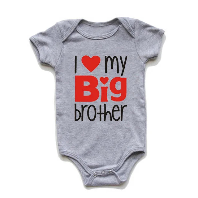 1PC Matching T Shirts Sibling Sisters Brother T-shirt I Love My Big Sister Family Clothing Kids Boys Clothes Baby Bodysuits