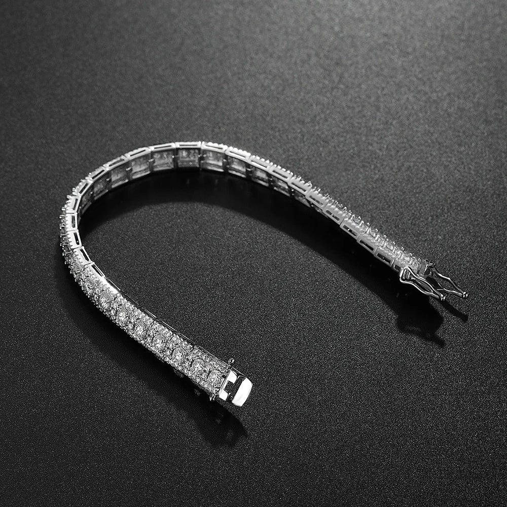 Luxury Full Moissanite Bracelet – S925 Sterling Silver, Sparkling Diamond Look, Fine Jewelry Gift for Women
