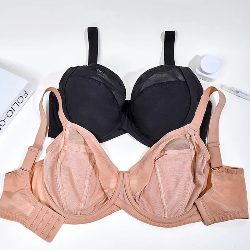Womens Plus Size Minimizer Bra Full Coverage Non Padded Underwire Female Breathable Plus Size Lingerie 34 36 38 40 42 DD E F G H