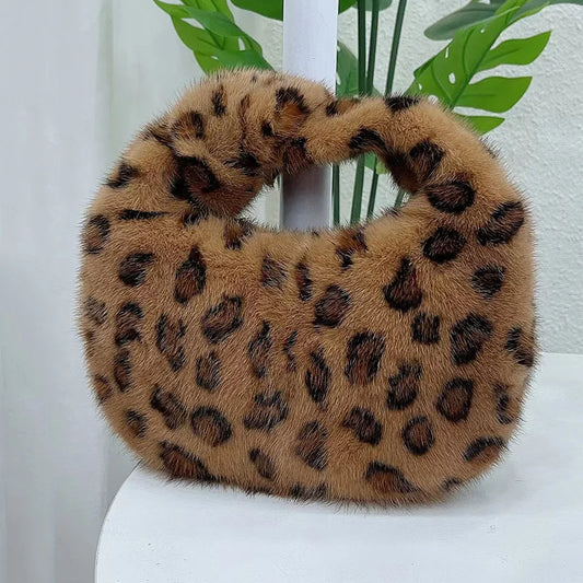 Luxury Real Mink Fur Handbag – Women’s Leather Party & Evening Bag - HER SHOP