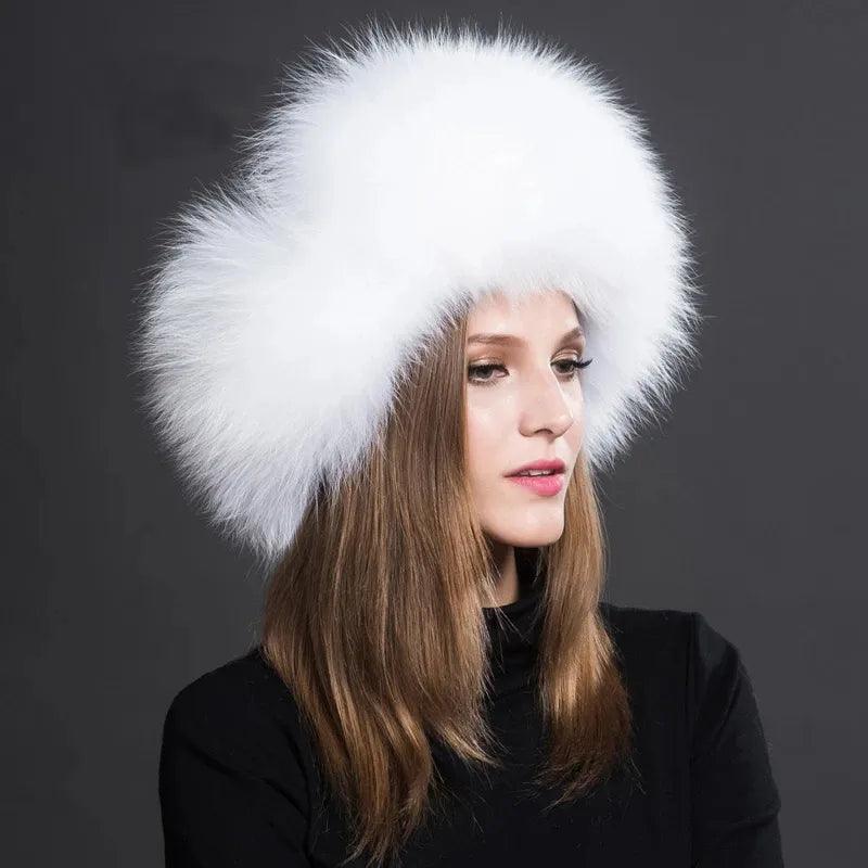Beautiful Women's Natural Raccoon or Fox Fur Ushanka Hat