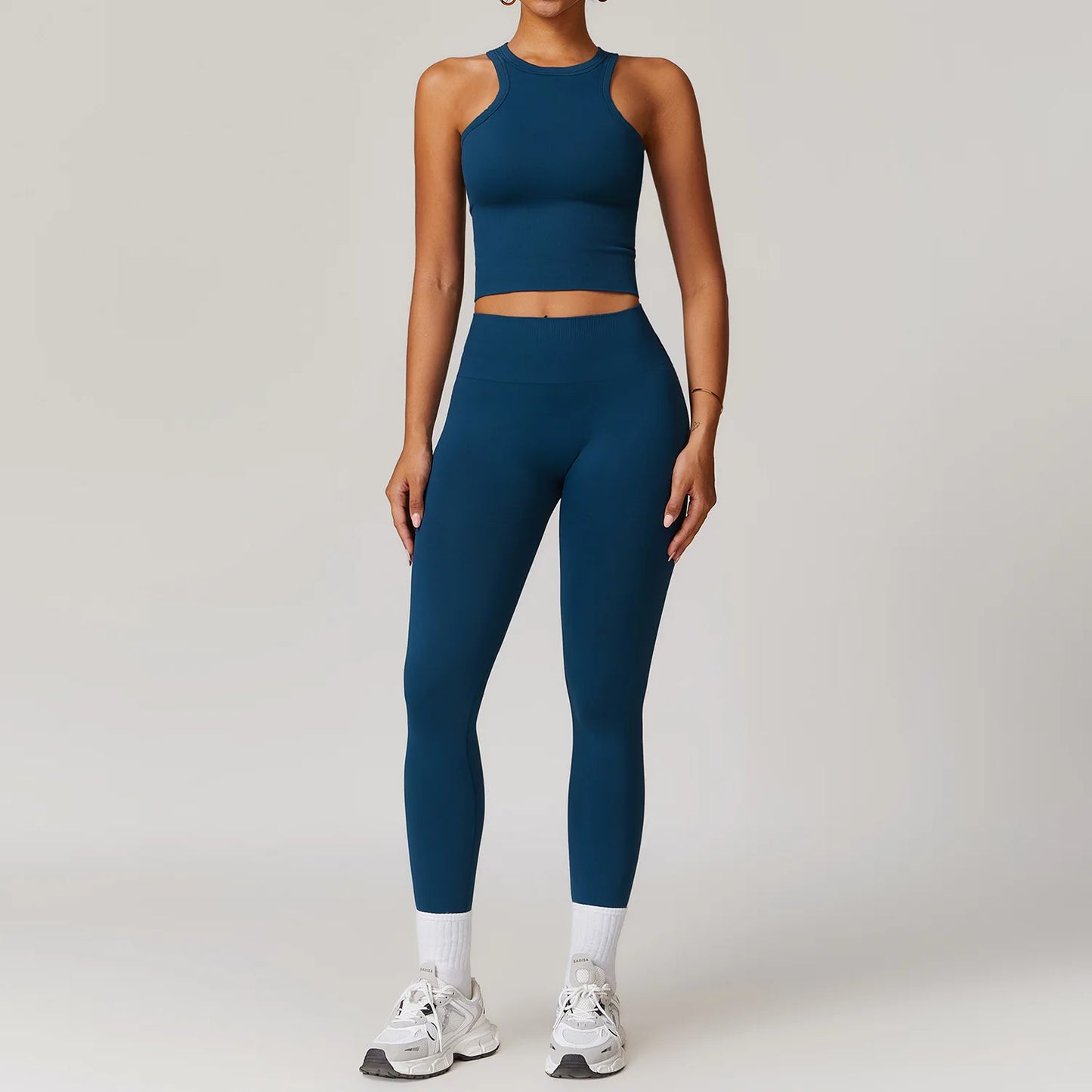 Seamless Gym Set Workout Clothes 2/3PCS Yoga Set Women's Sportswear Fitness Leggings Sports Bra Athletic Long Sleeve Yoga Suit