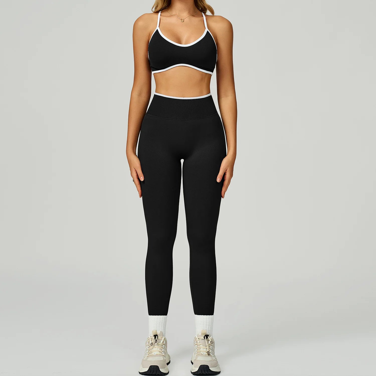 Seamless Yoga Set 2PCS Gym Workout Clothes Women Tracksuit Push Up Bra High Waist Leggings Fitness Top Sportswear Sports Suits