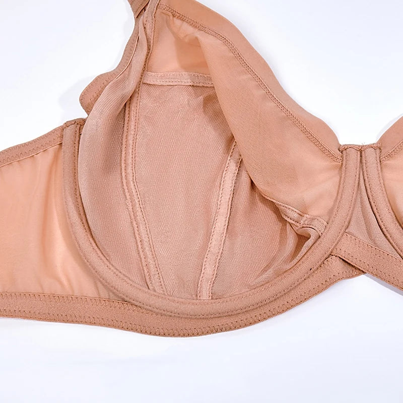 Womens Plus Size Minimizer Bra Full Coverage Non Padded Underwire Female Breathable Plus Size Lingerie 34 36 38 40 42 DD E F G H