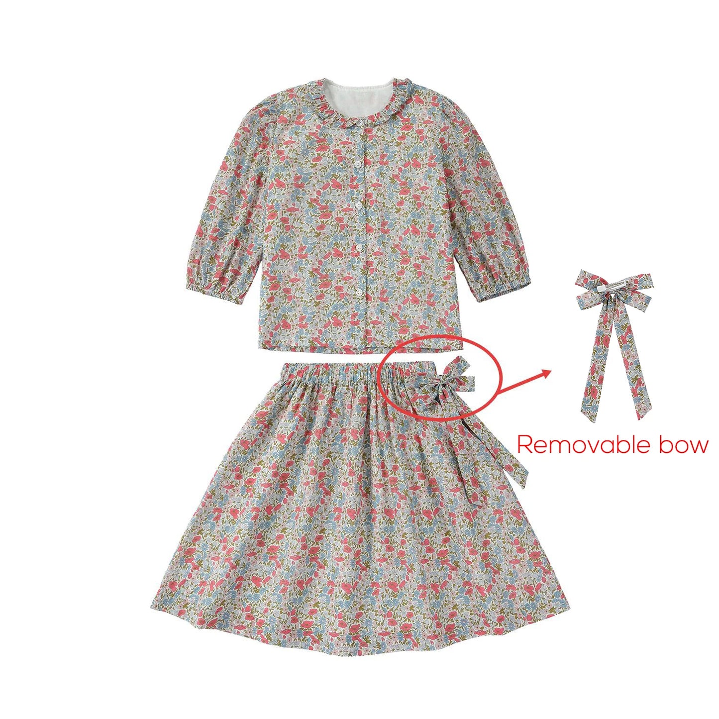 Chelsea Bloom Collection – Floral Smocked Baby Girl Overalls Set with Embroidery, Family Matching Outfit