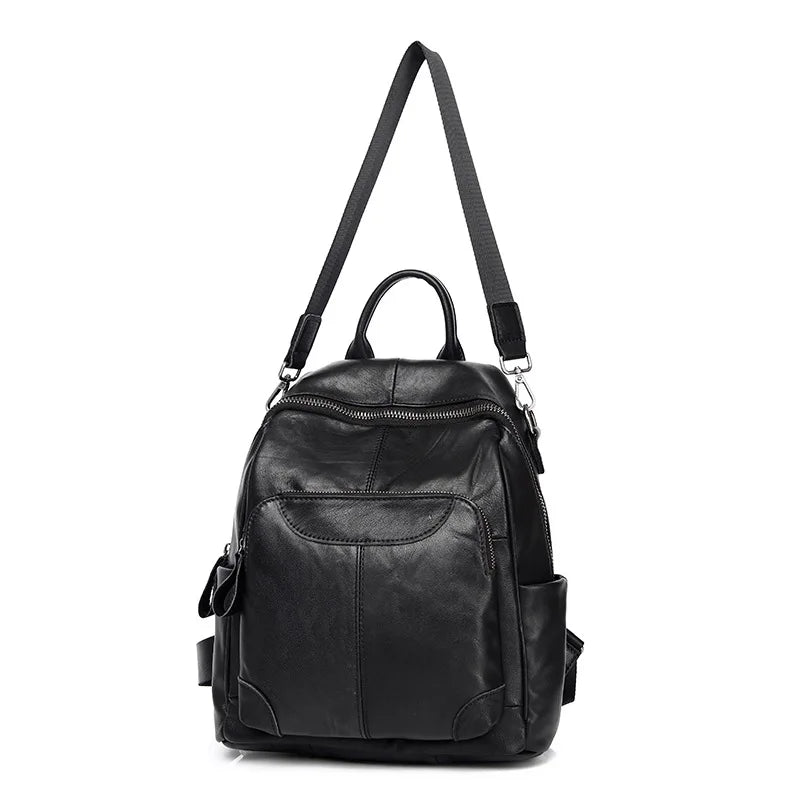 Causal Genuine Leather Backpack Women Real Cow Leather Travel Bags Fashion Ladies Leather Backpack