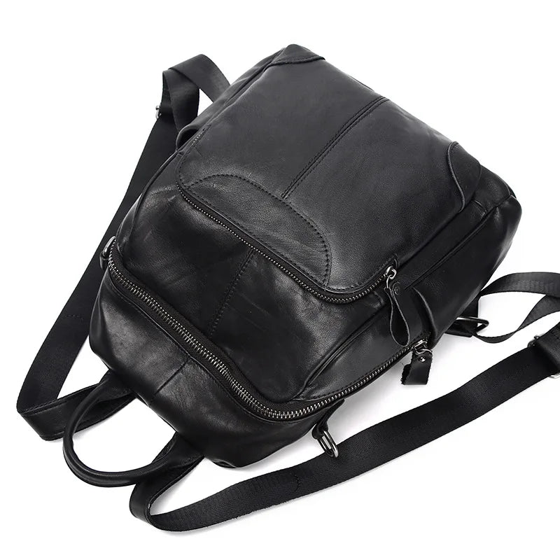 Causal Genuine Leather Backpack Women Real Cow Leather Travel Bags Fashion Ladies Leather Backpack
