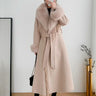 Women's Cashmere Wool Blend Coat with Fox Fur Collar – HER SHOP