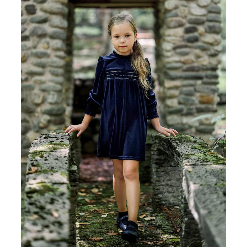 Smocked Velvet Knit Collection - Family Matching Outfits with Girls' Dress, Baby Romper, Boys' Top, Pants & Blazer