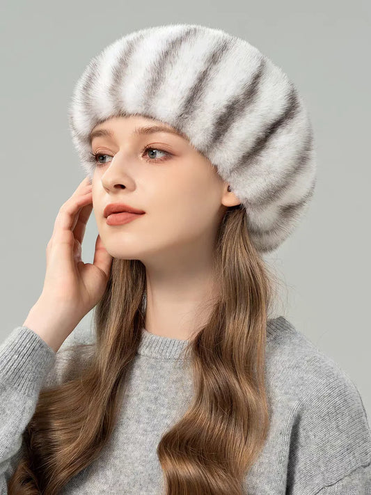 Women's New Mink Fur Hats Warm Winter Fashion Ladies Russian Hats Real Mink Fur Cap Hats Cool Beanie - HER SHOP