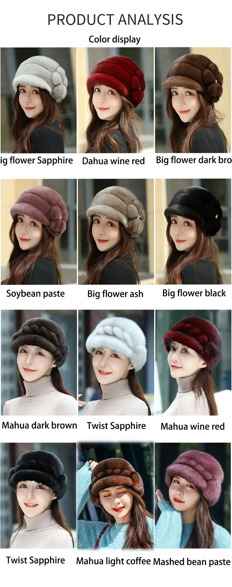 Russian Fur Hat Winter Warm Natural Mink Fur Hats for Women Classic Luxury Caps Earflap Christmas Hat Luxury Lady Real Mink Hat