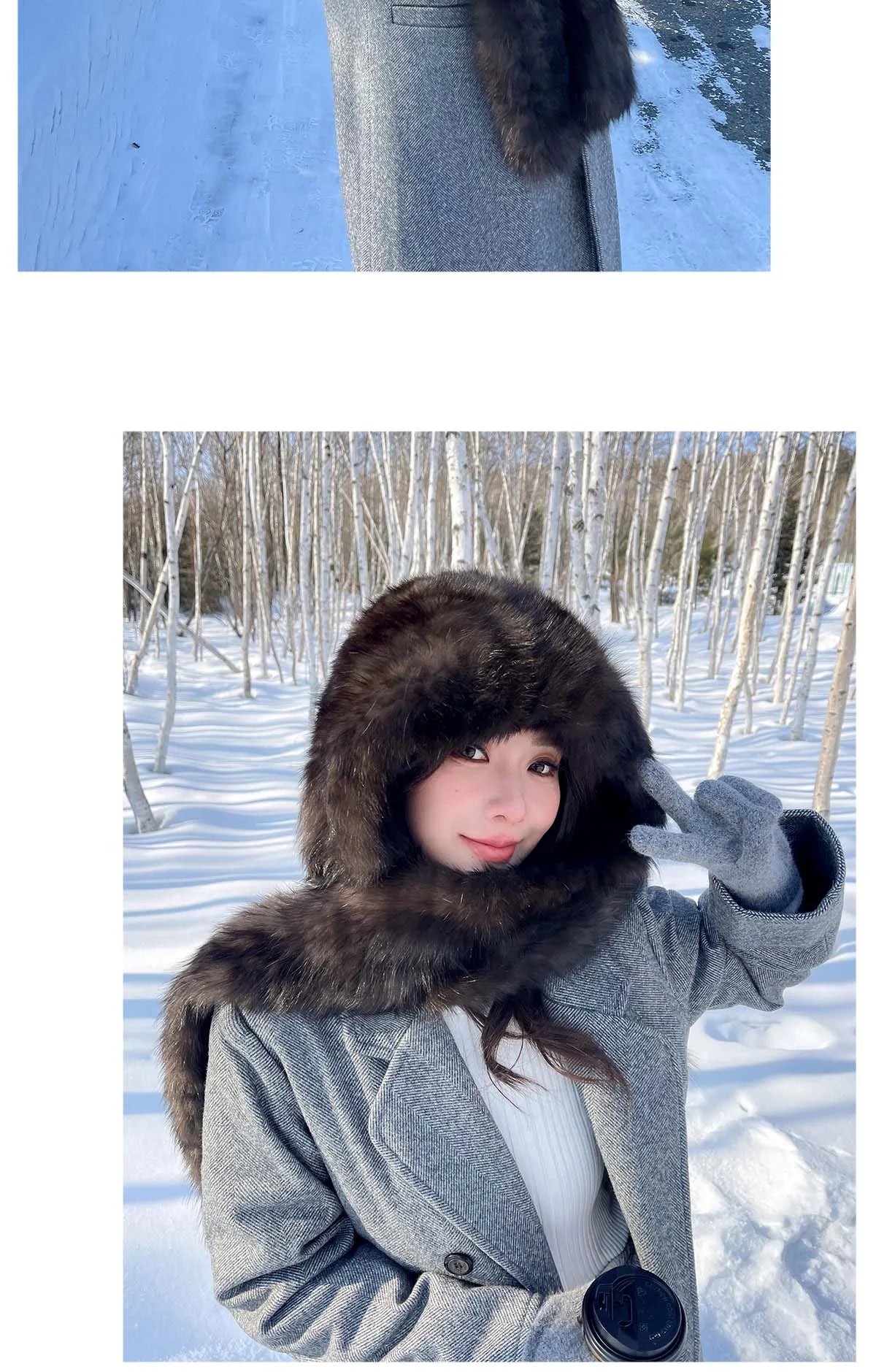 2025 Lady Real Sable Fur Hat Scarf Winter Warm Fluffy 100% Natural Sable Fur Hat Scarves Women Knitted Genuine Fur Cap Shawl