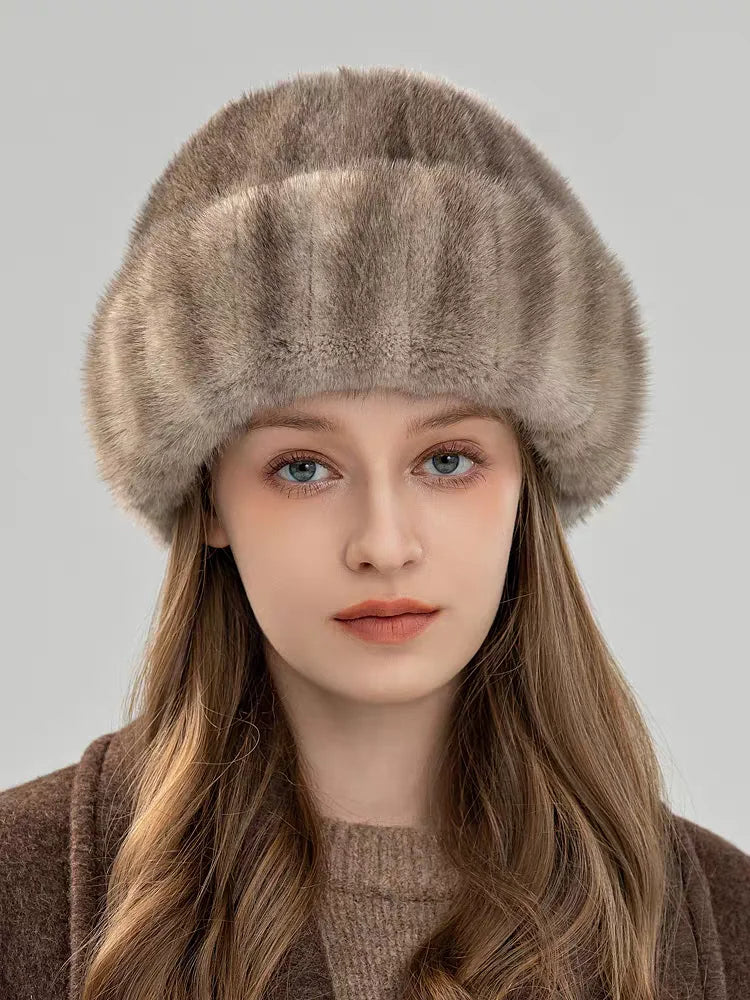 New Arrival Luxury Women’s Genuine Mink Fur Hat – Natural Real Fur Winter Cap