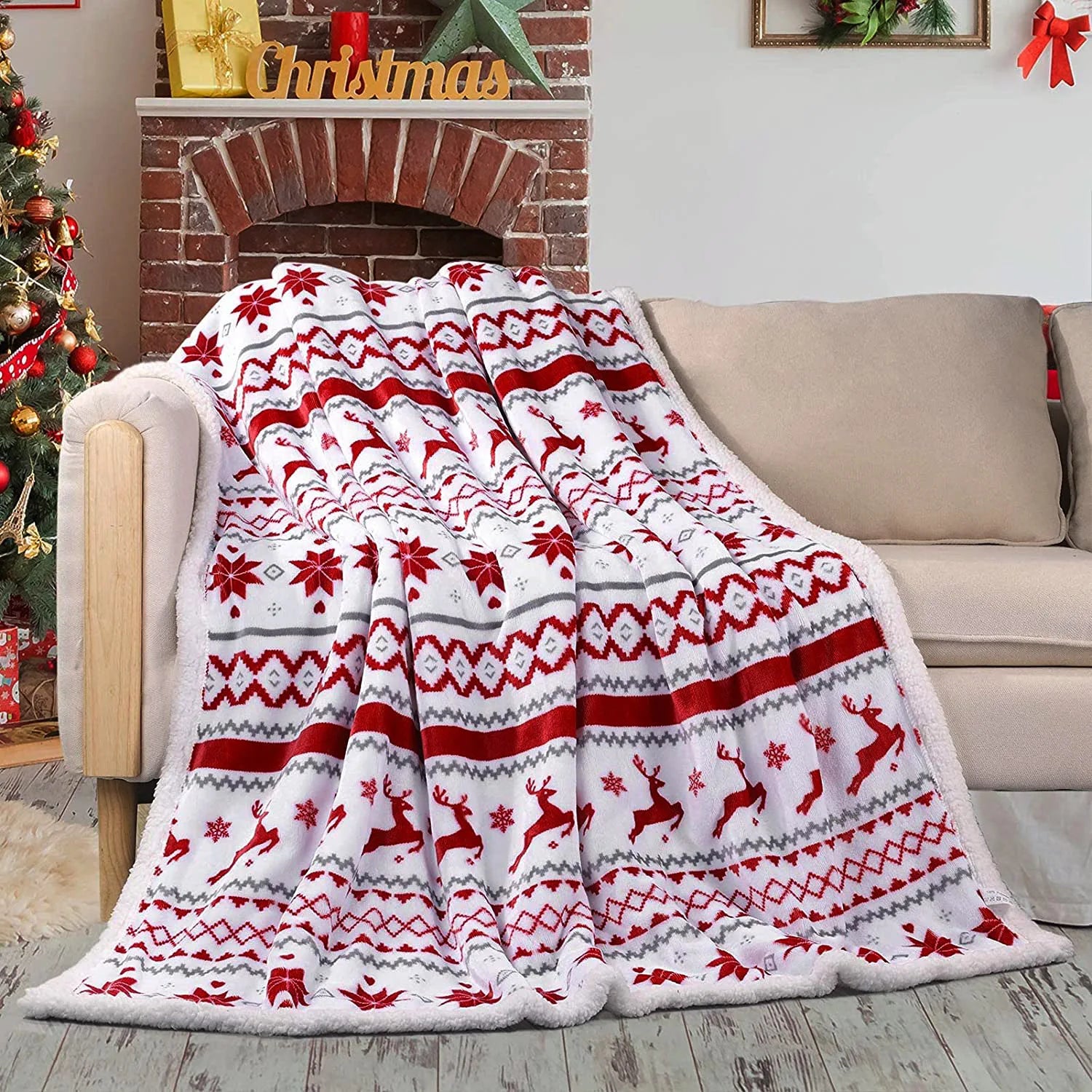 Nordic Christmas Throw Blanket: