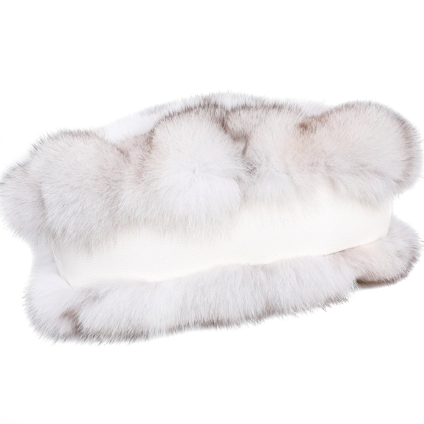 Women's Winter Genuine Fox Fur Shoulder Bag Handbag PU Leather Top Handle Bags Ladies Zipper Soft Stylish Fashion…