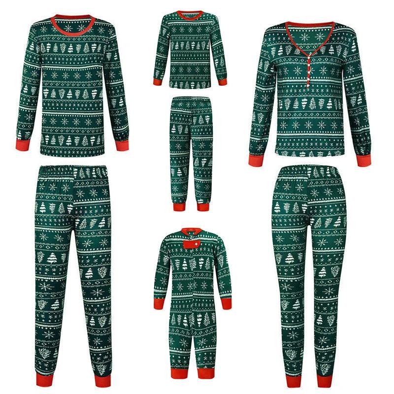Christmas Family Matching Pajamas Set - Mother, Father, Kids & Baby Girl Rompers | Family Look Sleepwear Outfit