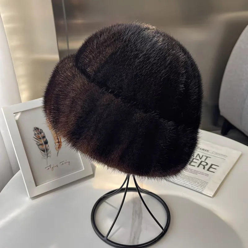 New Arrival Luxury Women’s Genuine Mink Fur Hat – Natural Real Fur Winter Cap