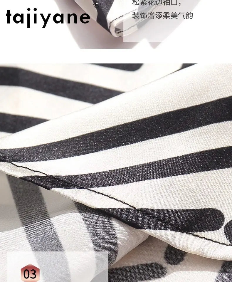 95% Mulberry Silk Striped Blouse – Women’s Elegant Pullover Shirt