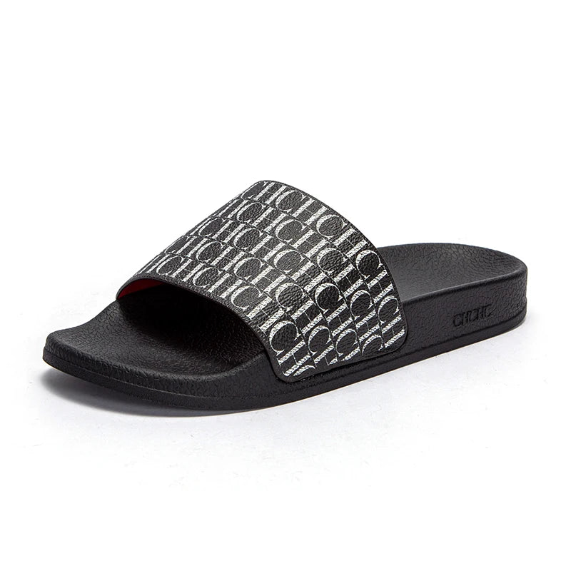 Fashionable Classic Simplicity Women’s Slippers – PVC Material, Letter Print, Outdoor Casual Flat Bottom