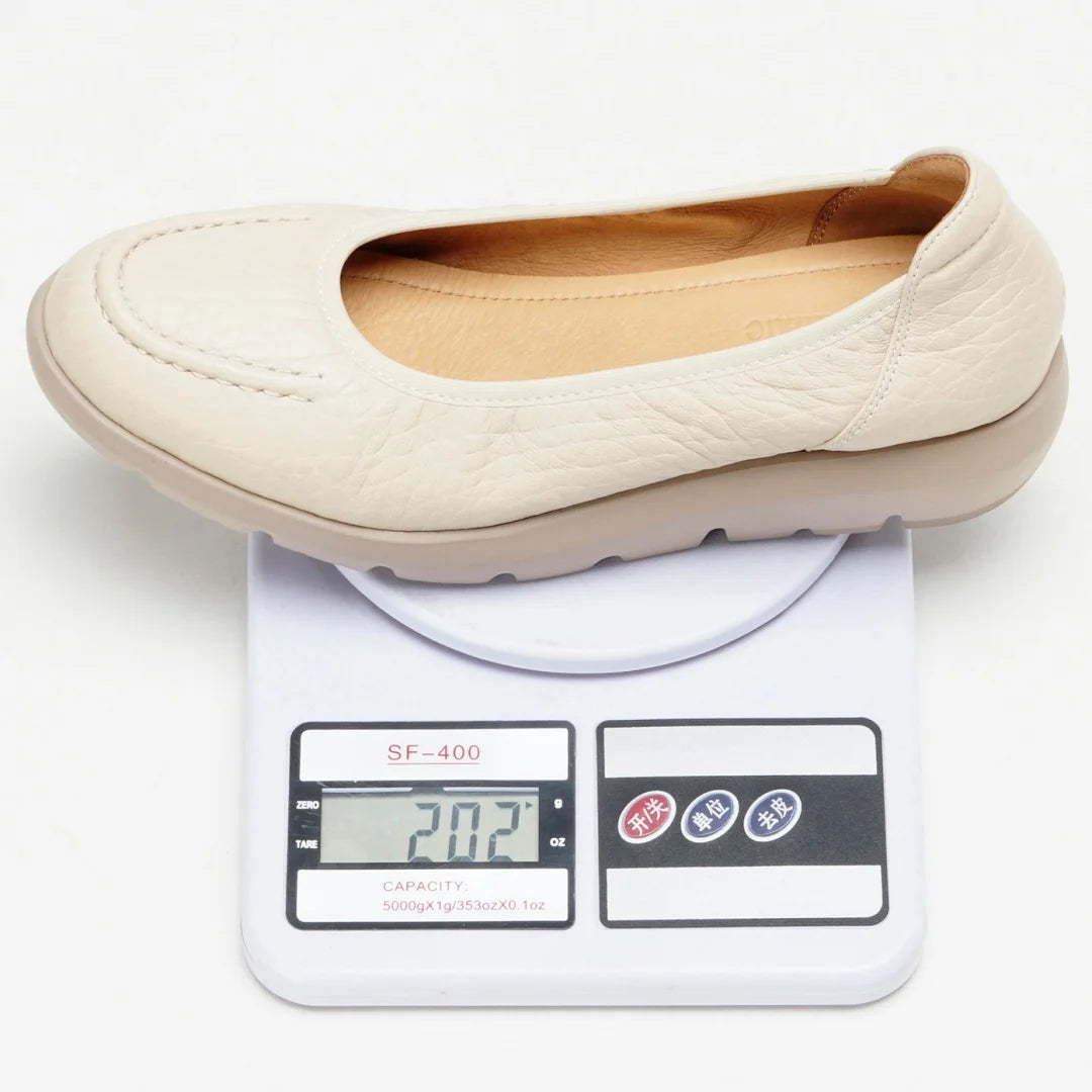 Women’s Sheepskin Slip-On Loafers – Round Toe Thick Sole Platform Flats for Everyday Comfort