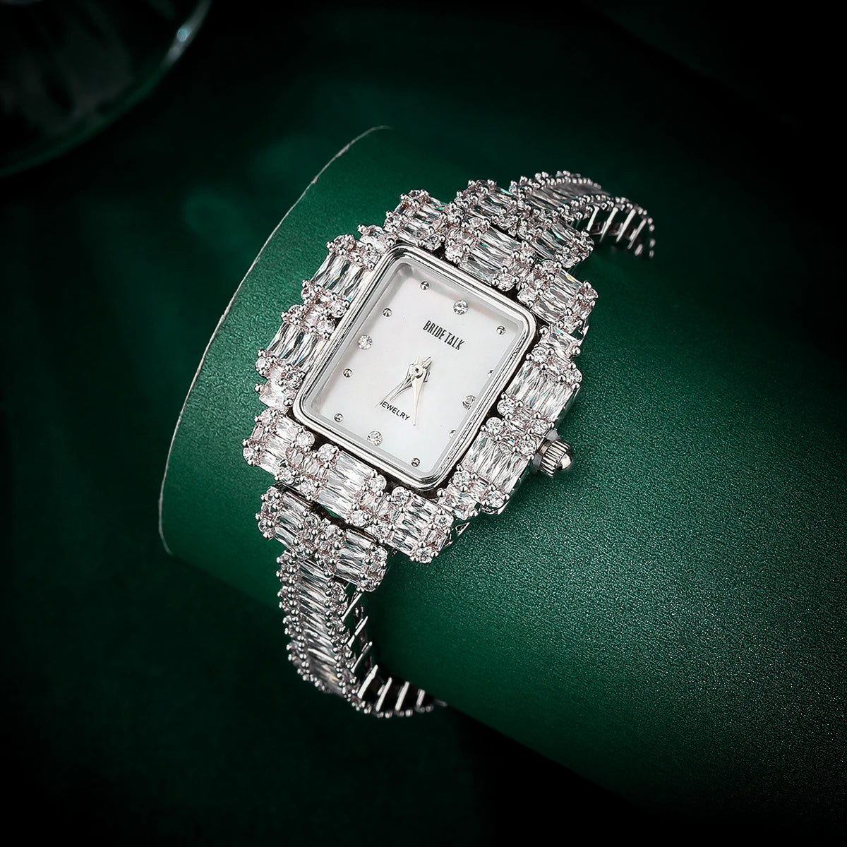 17cm Women's Luxury Watch | Full Crystal AAA Cubic Zirconia Bracelet Watch | Waterproof Japan Movement | Elegant Wedding & Party Jewelry - HER SHOP
