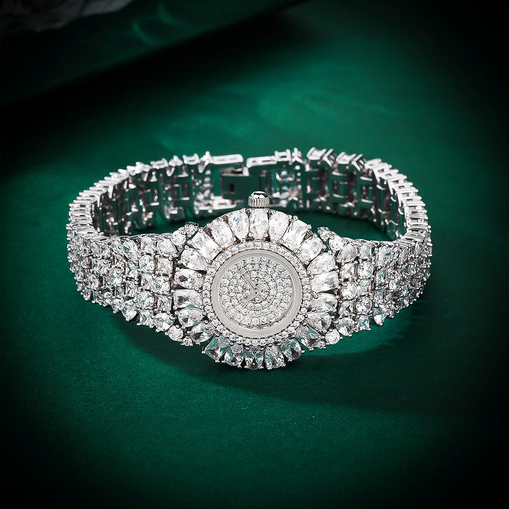 HER JEWELIFE 19cm Women's Full Crystal Watch  AAA Cubic Zirconia Bracelet Watch for Wedding Party Jewelry | Japan Movement | Waterproof - HER SHOP