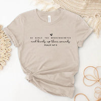 He Heals the Brokenhearted Christian Graphic Tee