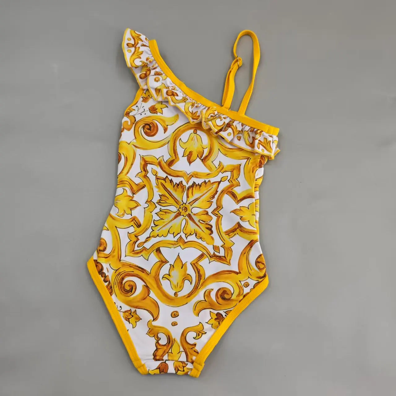 Mommy and Me Color Block Hollow Waist One-Piece Swimsuit
