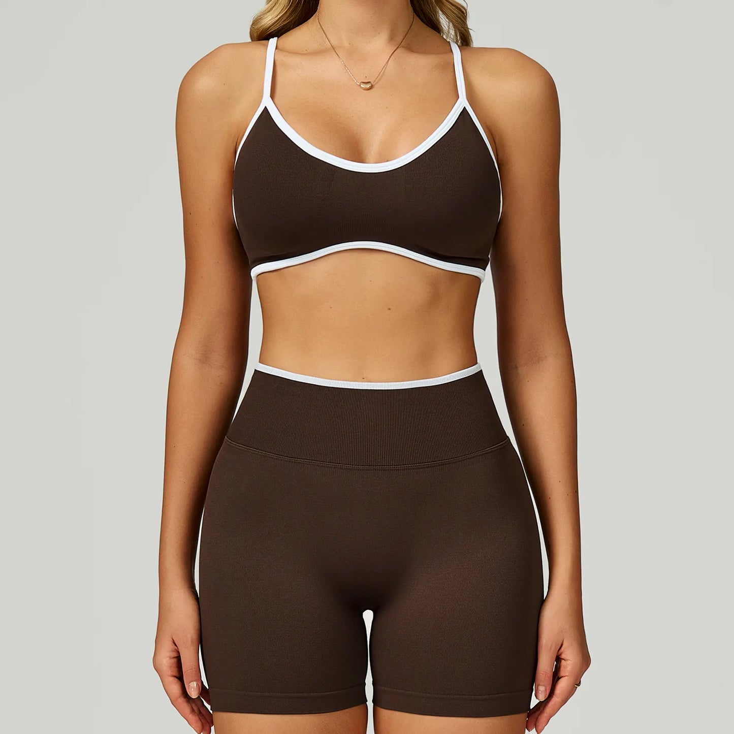 Seamless Yoga Set 2PCS Gym Workout Clothes Women Tracksuit Push Up Bra High Waist Leggings Fitness Top Sportswear Sports Suits
