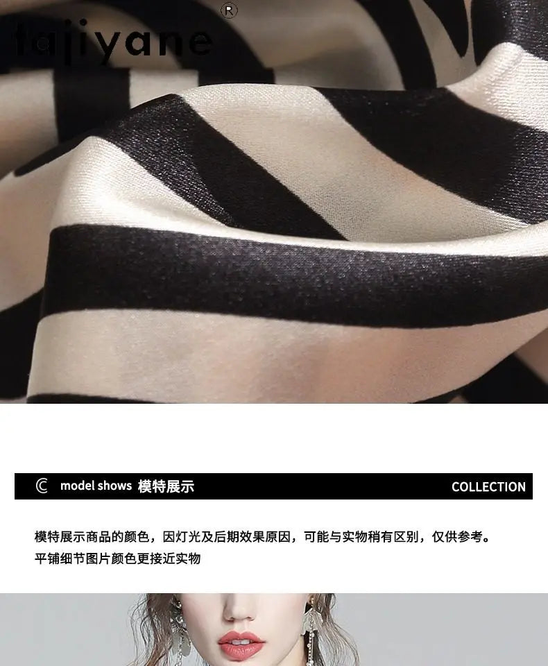 95% Mulberry Silk Striped Blouse – Women’s Elegant Pullover Shirt