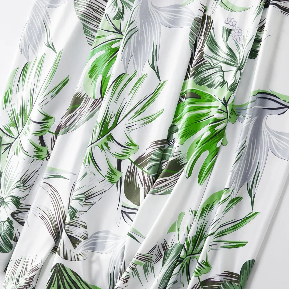 Fashion Mom and Daughter Dress Spring Summer Holiday Beach Dress Floral Patchwork Long Dress Baby Romper Mommy and Me Clothes