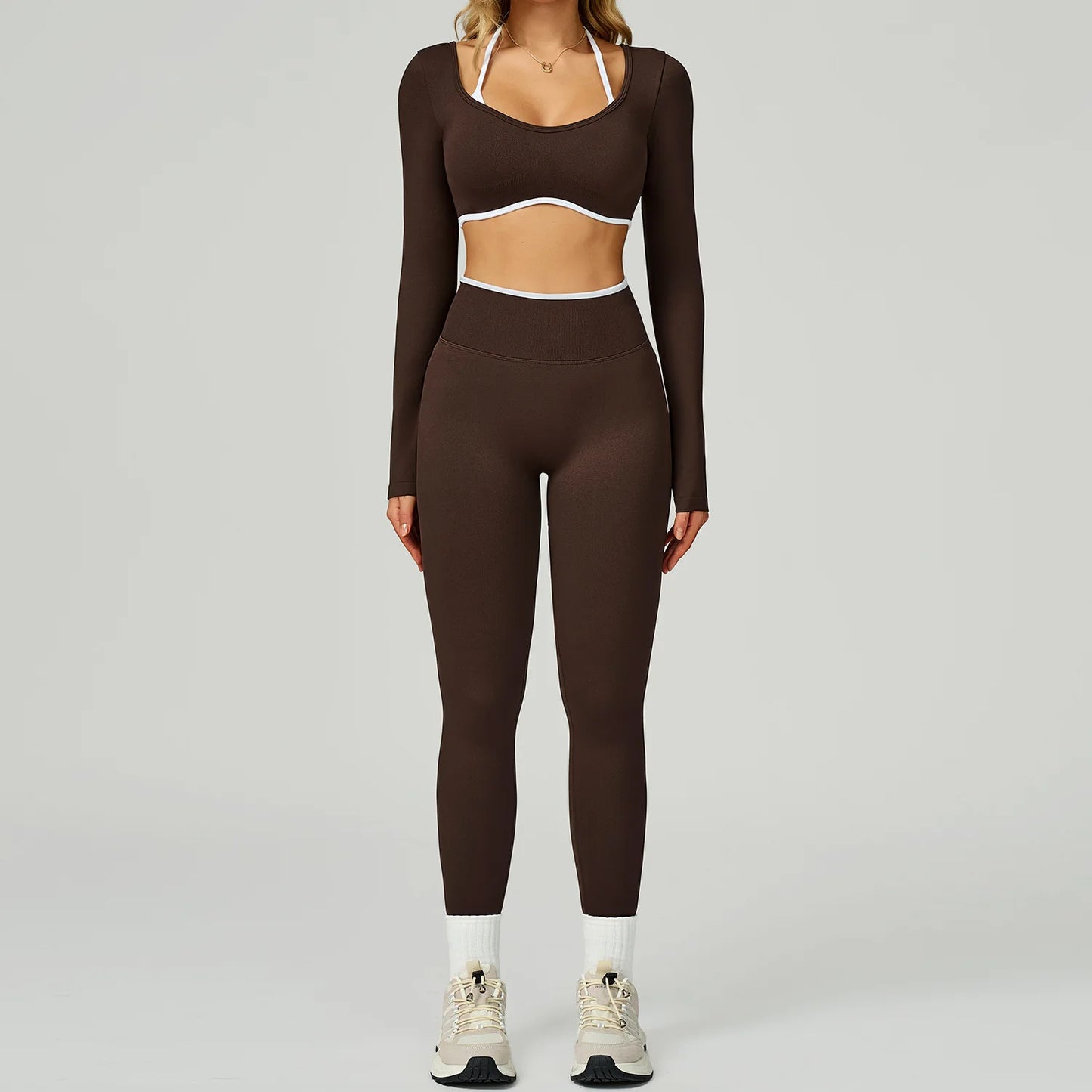 Seamless Yoga Set 2PCS Gym Workout Clothes Women Tracksuit Push Up Bra High Waist Leggings Fitness Top Sportswear Sports Suits
