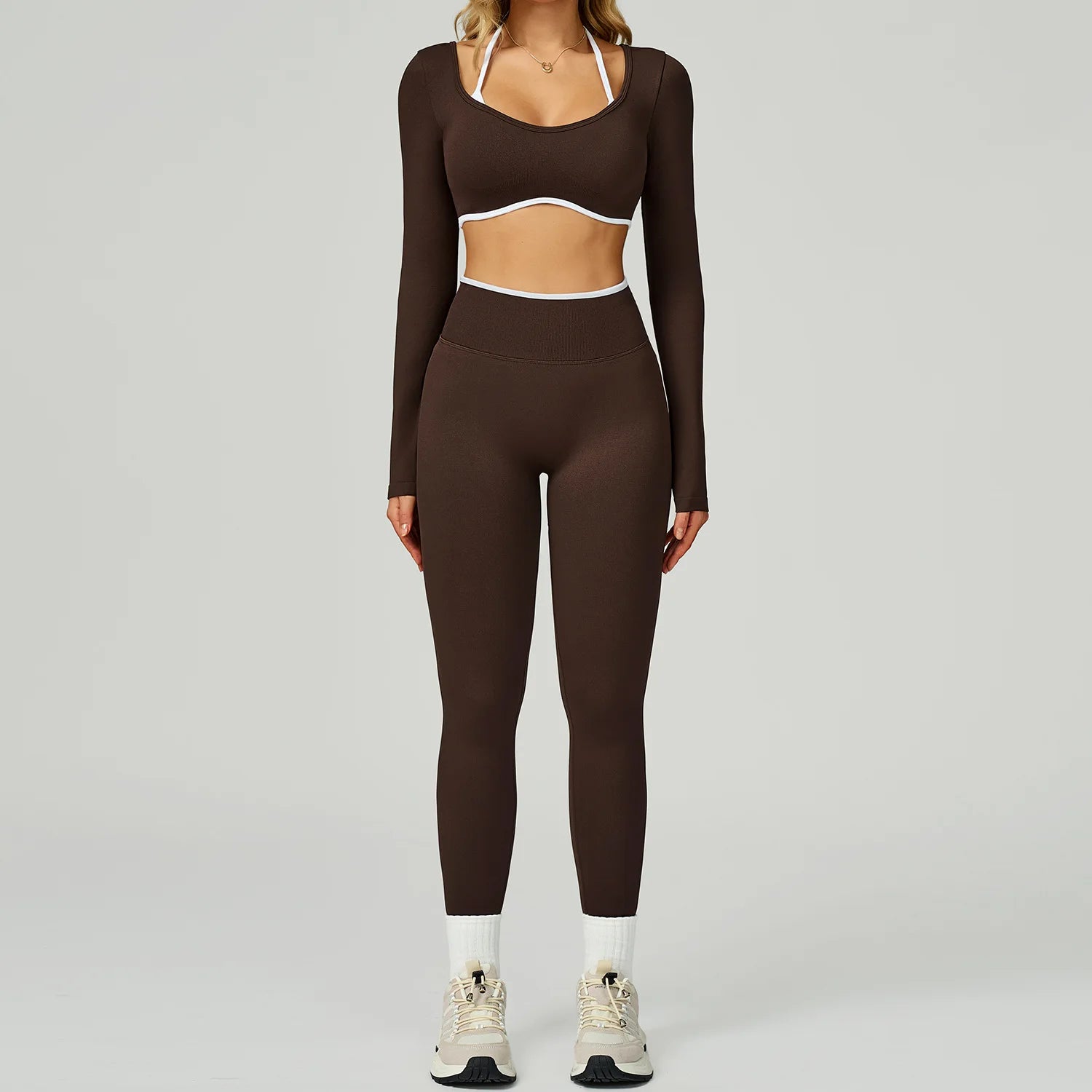 Seamless Yoga Set 2PCS Gym Workout Clothes Women Tracksuit Push Up Bra High Waist Leggings Fitness Top Sportswear Sports Suits