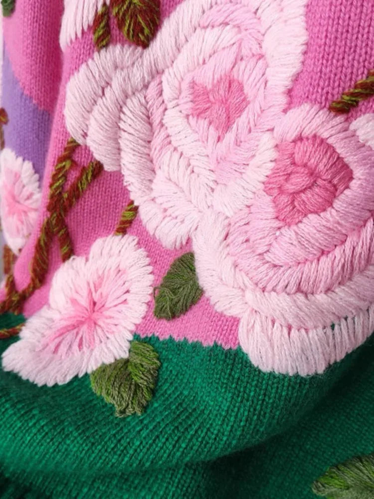 Women’s Heavyweight Cashmere Sweater – Loose Fit 3D Knit, Korean Style, Warm and Trendy for Autumn & Winter