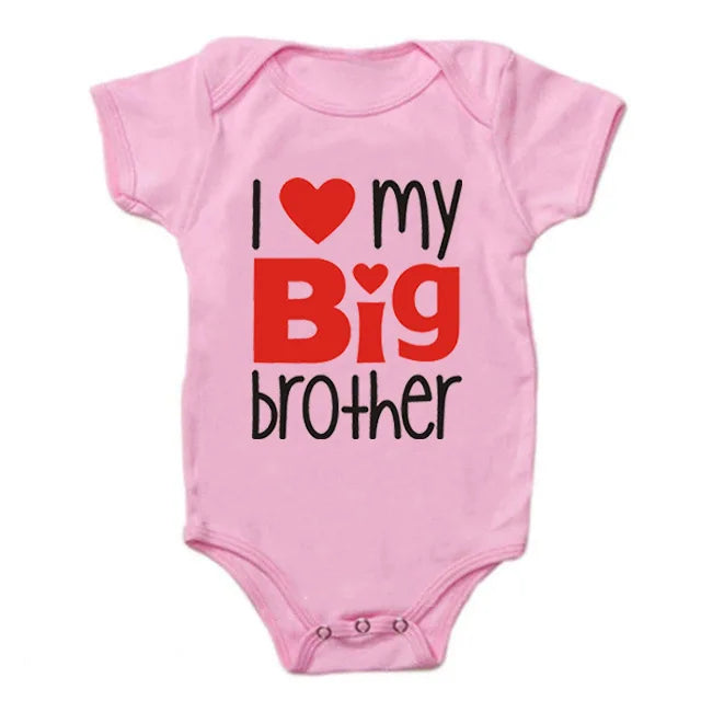 1PC Matching T Shirts Sibling Sisters Brother T-shirt I Love My Big Sister Family Clothing Kids Boys Clothes Baby Bodysuits