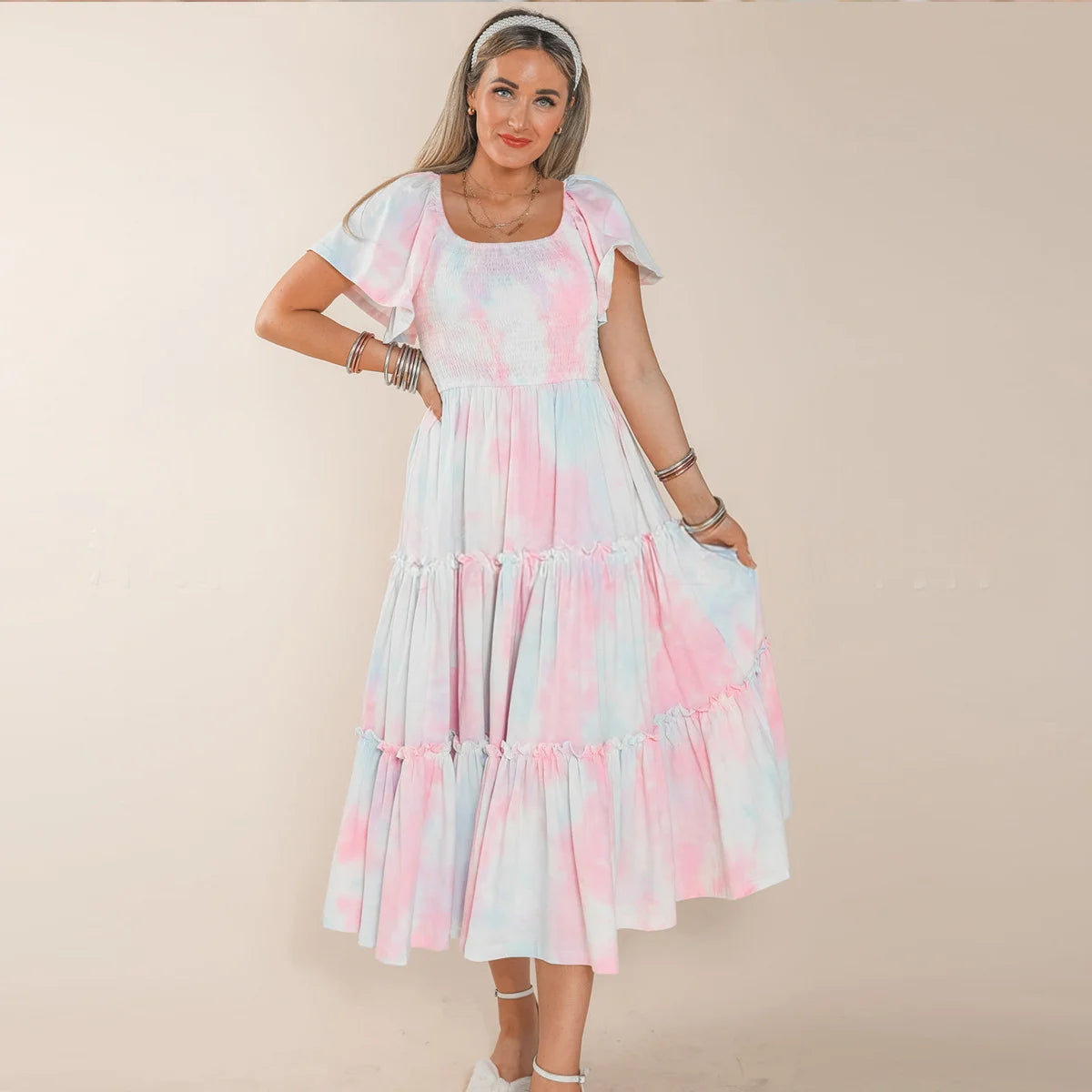 Bohemian Mom and Daughter Matching Summer Dress Set – Beach Family Outfits for Women & Girls