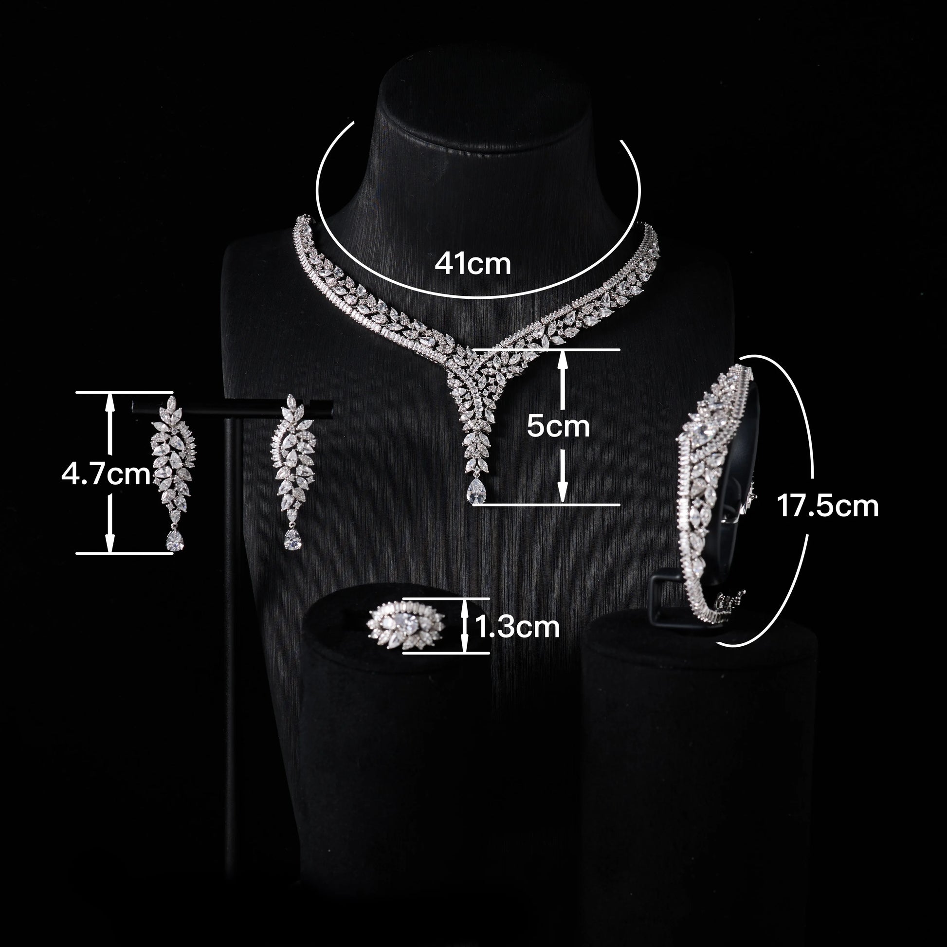 Bridal Luxury Elegant Necklace Set for Women  Cubic Zirconia Wedding Jewelry Set for Brides & Accessories
