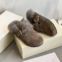 Thick-Soled Baotou Wool Slippers, Casual Warm Shoes, perfect for Autumn and Winter