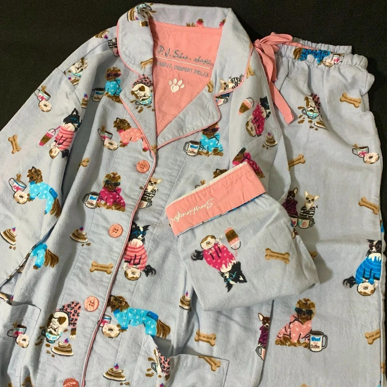 Women’s Cotton Cartoon Pajama Set – Long Sleeve Ankle-Length Pants Autumn Winter Homewear