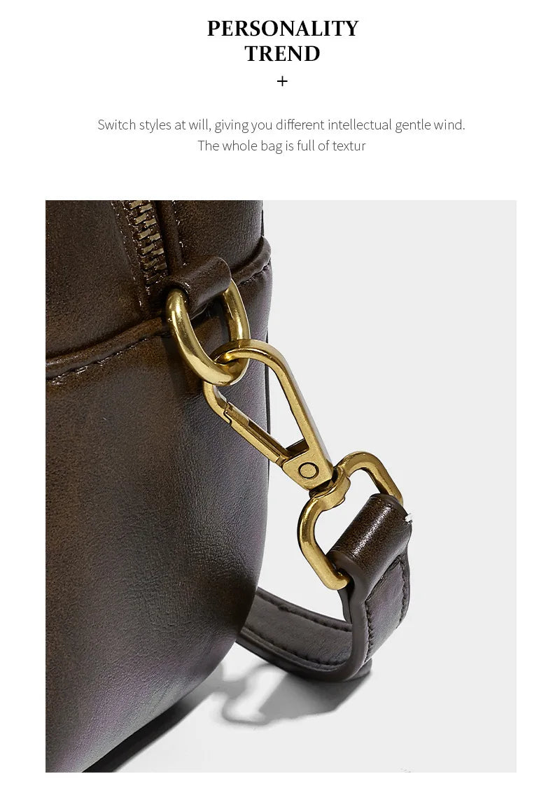 Women's Boston Bag 2025 Fall Winter New Woven Bowling Bag Unique Design Handheld Pack Trendy Light Luxury PU Leather Handbag