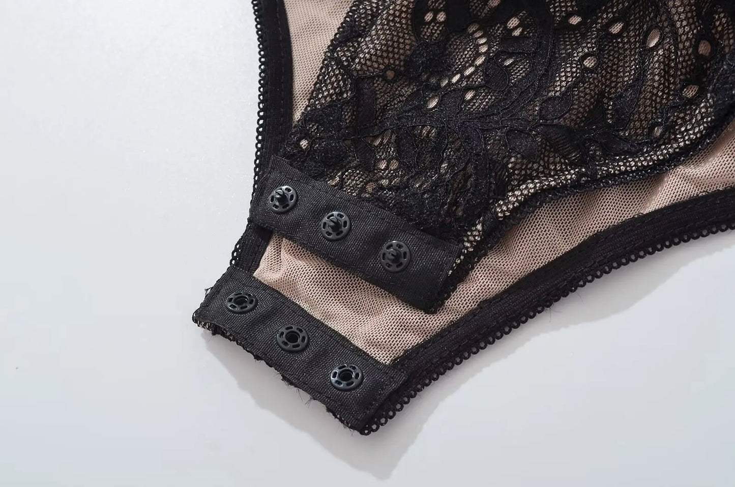 Sexy Sheer Lace Backless Spaghetti Strap Bodysuit with Lining – Slim Fit Tight Short Romper for Women