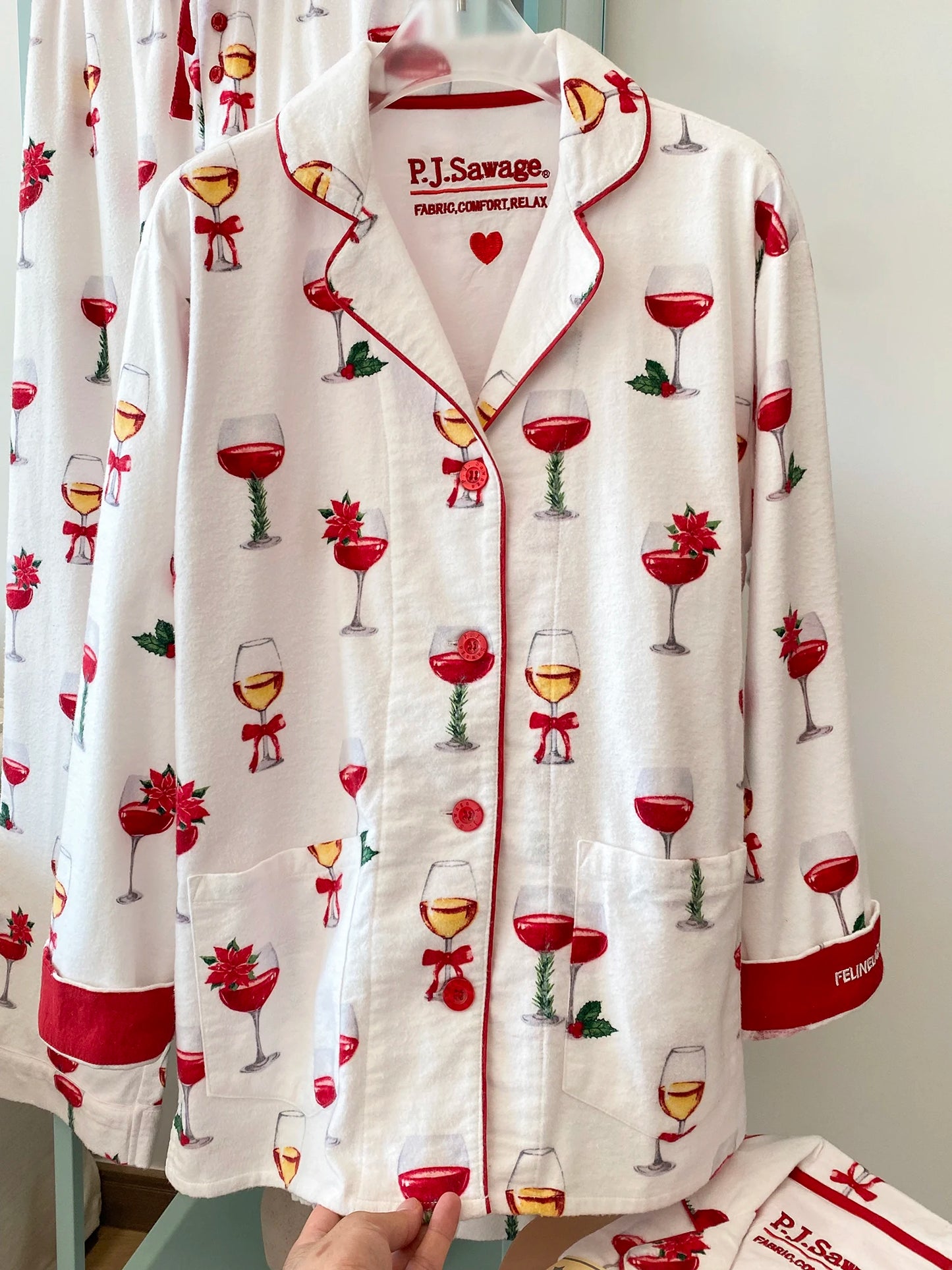Women’s Cotton Cartoon Pajama Set – Long Sleeve Shirt & Pants Holiday Loungewear
