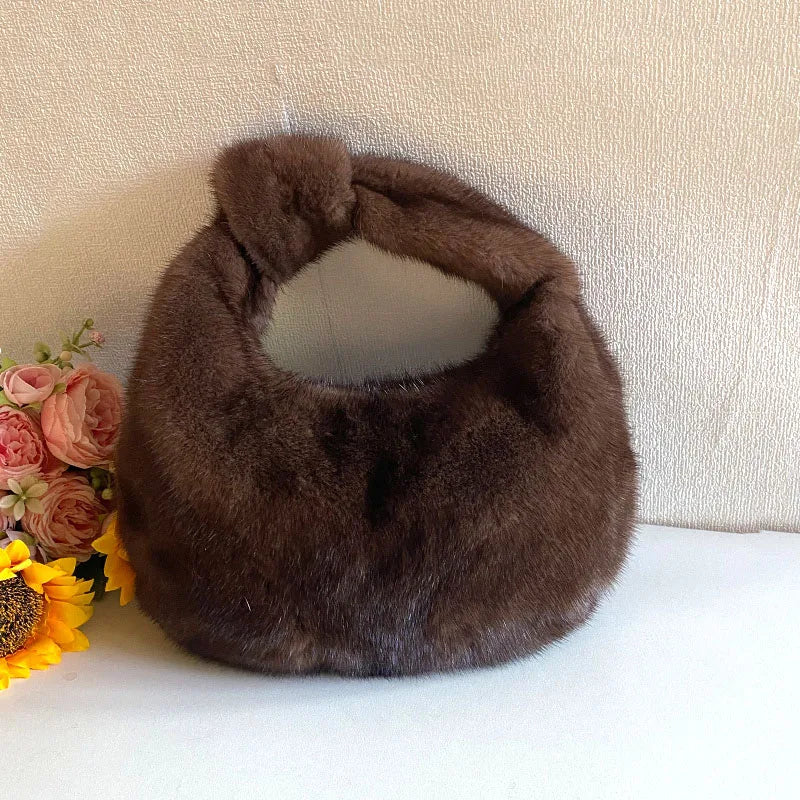 Luxury Real Mink Fur Handbag – Women’s Leather Party & Evening Bag - HER SHOP