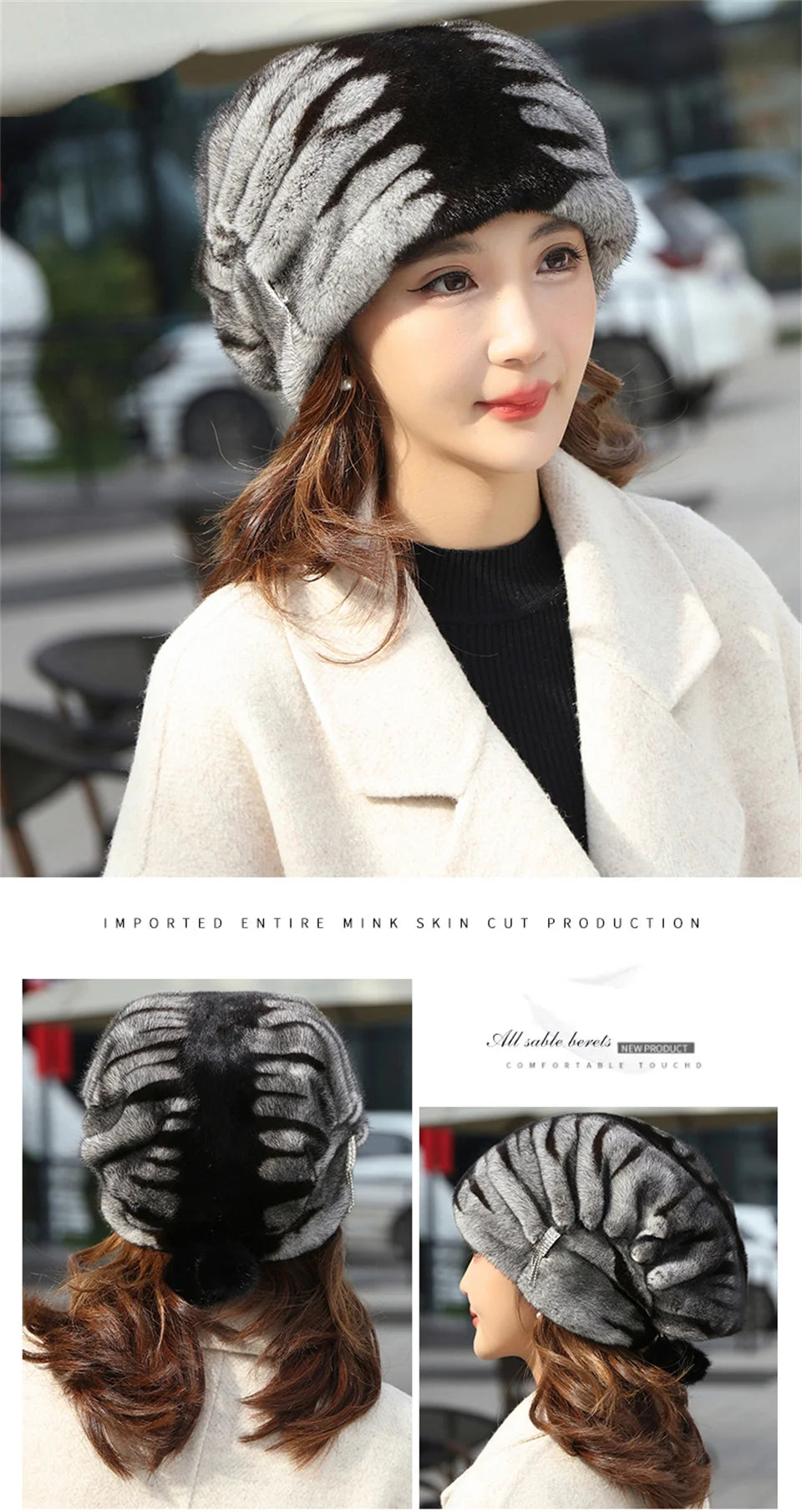 Whole Real Mink Fur Hat For Women's Caps Luxury Fashion Brand Real Fur Cap Christmas Hat Warm In Russian Winter Lady Fur Hat