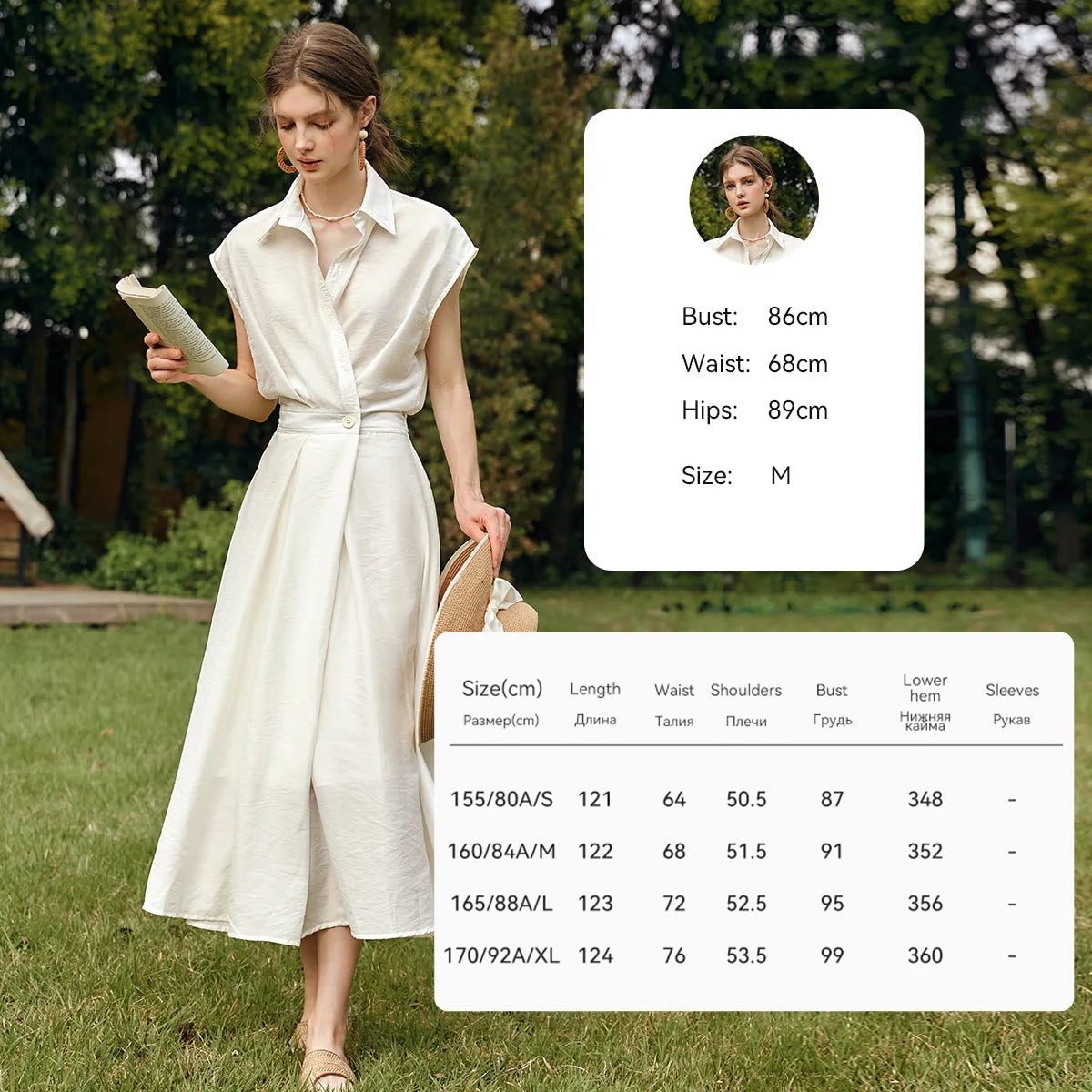 Women’s Summer Lyocell Shirt Dress – Elegant Vintage Short Sleeve Flared Midi Dress