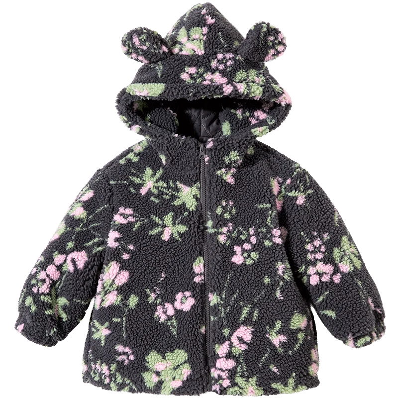 Kids Polar Fleece Bear Ear Hoodie – Winter Warm Zipper Jacket
