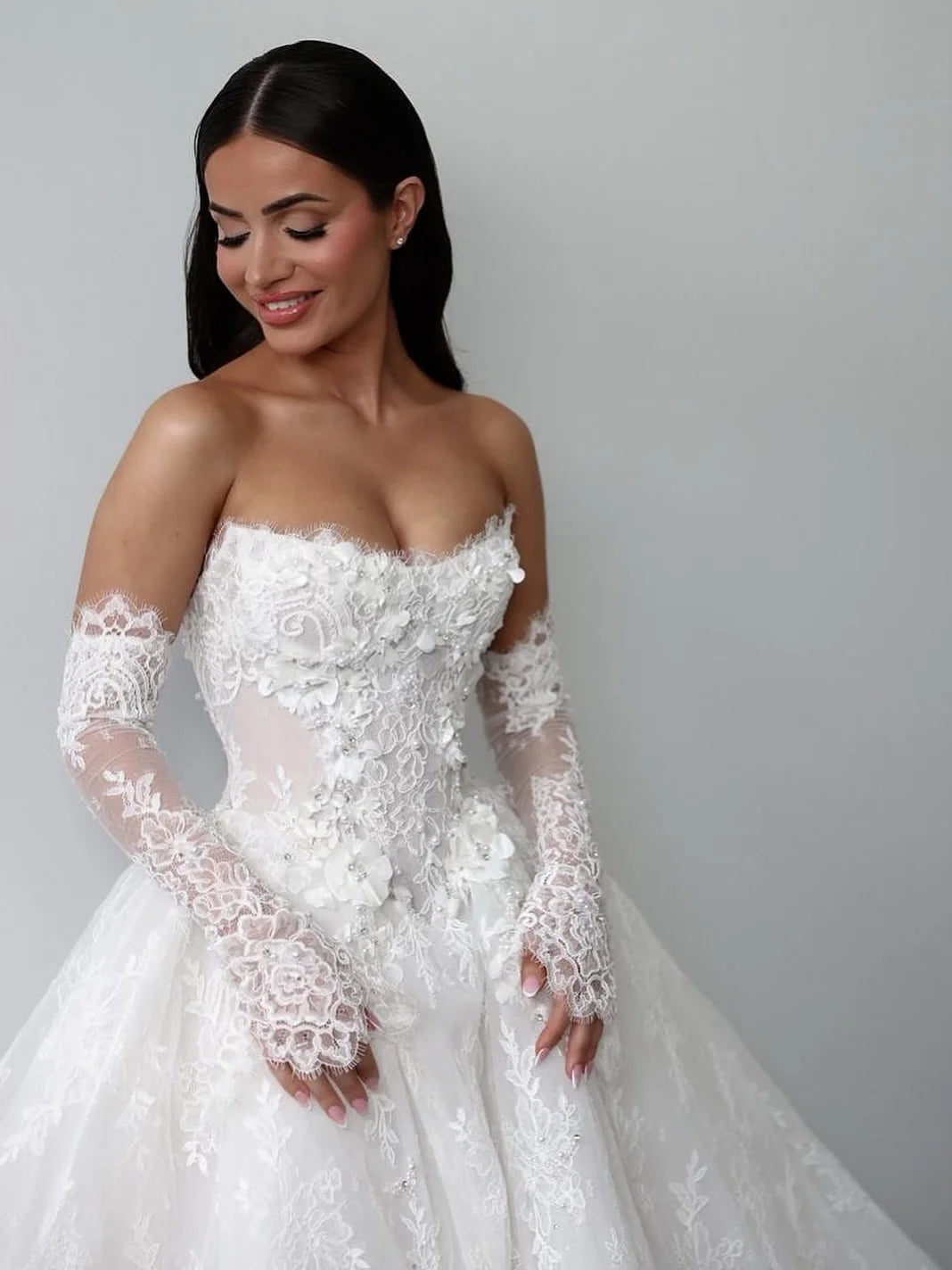 Vestido De Novia Princesa Lace Wedding Dress Mangas Desmontables Corset Vestidos 2025 Alta Calidad Bespoke Elegante Woman Noiva - HER SHOP®