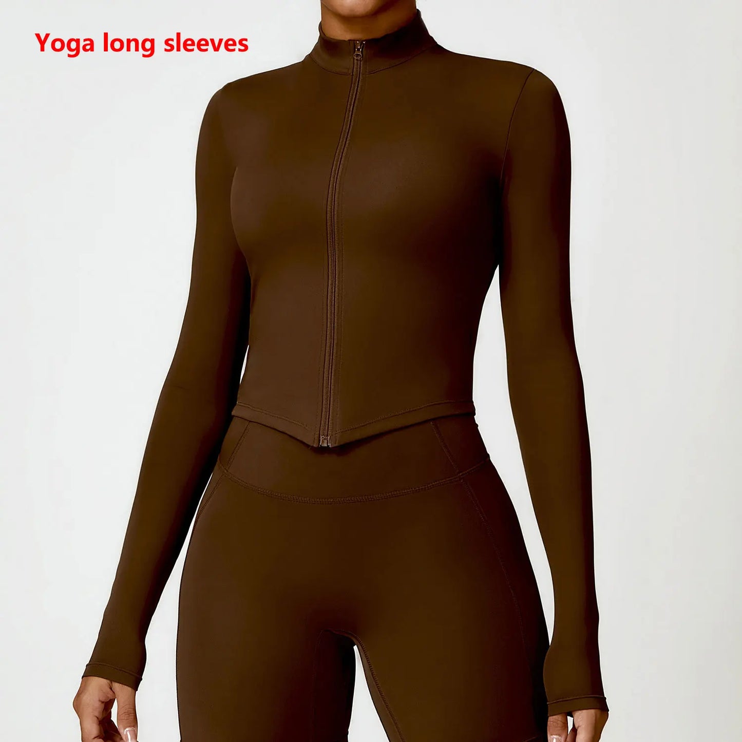 Women's Tracksuit Zipper Jacket Slim Fit Long Sleeved Fitness Coat Yoga Crop Tops Gym Push Up Jacket Running Workout Sweatshirts